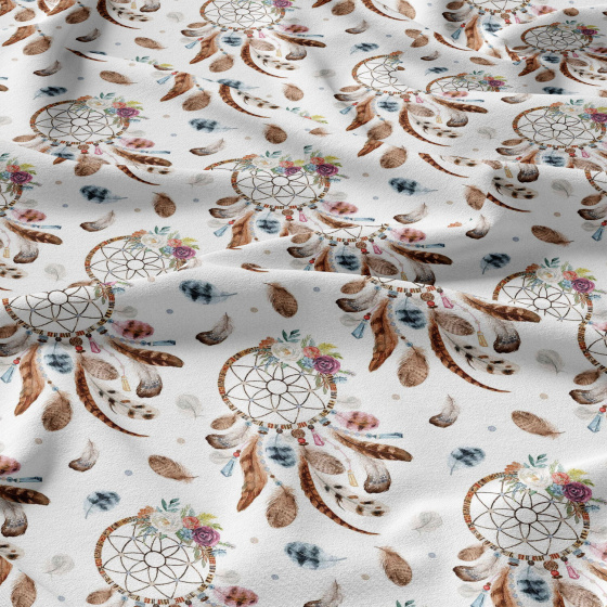 Tissu coton au métre imprimé Oriental cappuccino