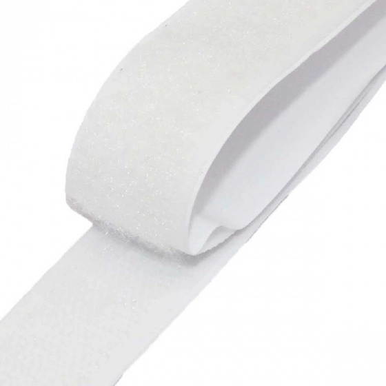 Bande adhésive auto-agrippante crochet et boucle Blanche, longueur 50 cm, largeur 50 mm