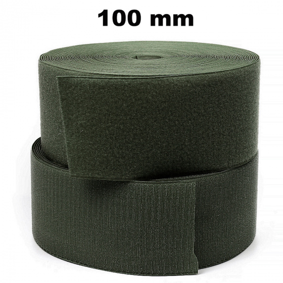 Auto-agrippant à coudre piece crochet et boucle khakii 100 mm 25m