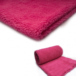 Tissu imitation fourrure d'agneau, 320 g/m², largeur 160 cm, 23 fuchsia