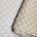 Ekokoža GEO farba béžová prešívaná hnědými niťami, metráž 145 cm