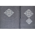 Serviette de toilette à broder en coton, éponge (3 pièces) Graphite