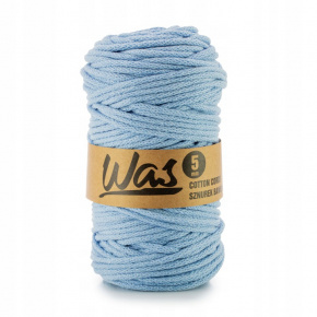 Cordons tressé coton 5 mm, 100 m, couůeur bleu clair 270 Cordons tressé coton 5 mm, 100 m, couůeur bleu clair 270