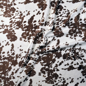 Tissu Minky, micro peluche, 380 gr/m2, largeur 155 cm,, motif Vache, coleur Marron fonce