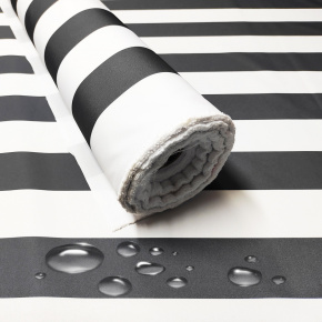 Tissu imperméable PREMIUM à rayures grises et blanches, polyester PU, 190 g/m², largeur 160 cm Tissu imperméable PREMIUM à rayures grises et blanches, polyester PU, 190 g/m², largeur 160 cm