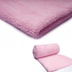 Tissu imitation fourrure d'agneau, 320 g/m², largeur 160 cm, 19 rose clair