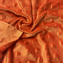 Tissu minky coeurs, 330 gr/m2, largeur 160 cm, orange