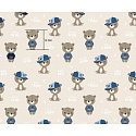 Tissu coton au métre imprimé Animaux couleur biege