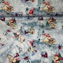 Vianočný bavlnenej látky vzor Vianoce na šedém, metráž 160 cm