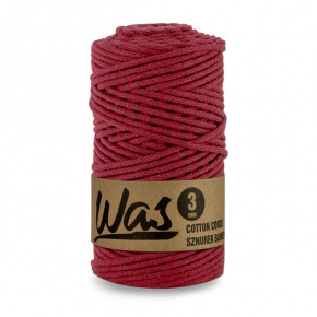 Cordons tressé coton 3 mm, 100 m, couleur bordeaux
