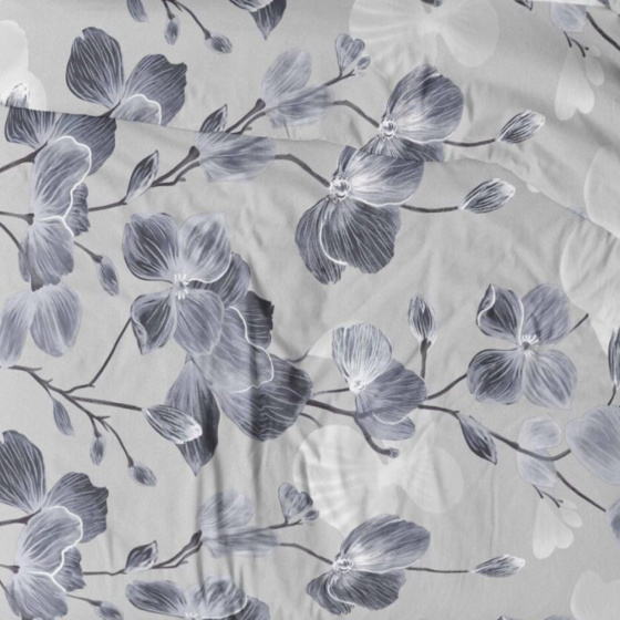 Bavlněná látka Kytičky na Šedém