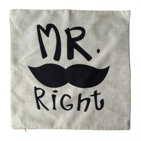 Housse de coussin déco 44x44 cm, Ecru