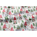 Vánoční bavlněná látka, metráž, šíře 160 cm, Vánoční  vzor na Bílém