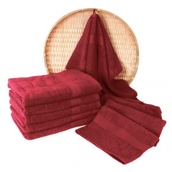 Serviette de bain 70x140 cm, couleur bordeaux