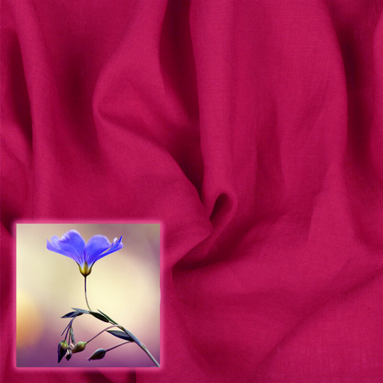 Lněná přírodní látka Oskar barva Fuchsie 265 gr