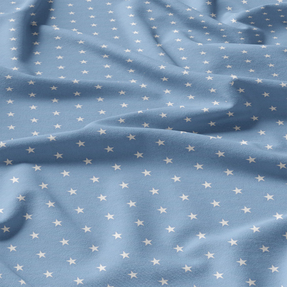 Tissu coton au mètre, 125 g/m², largeur 160 cm, imprimé Etoiles bleu      
