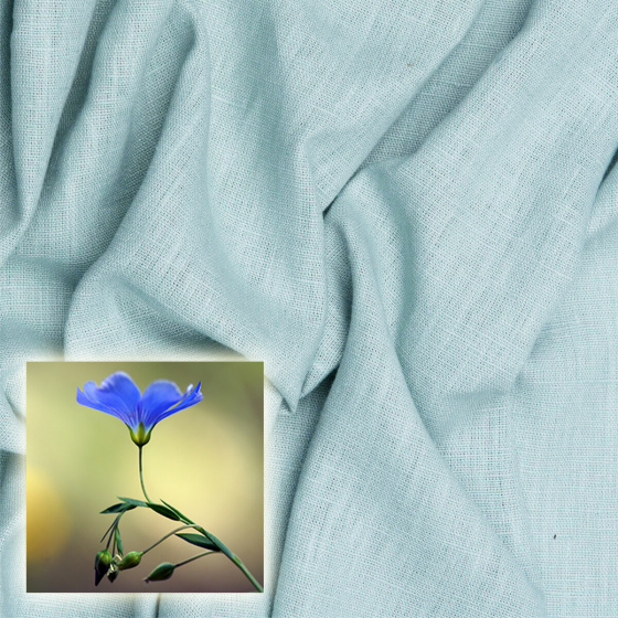 Přírodní lněná látka Oskar barva Mentolová 265 gr