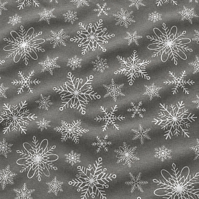 Tissus en coton de Noël au mètre, 160 cm motif Noël Gris