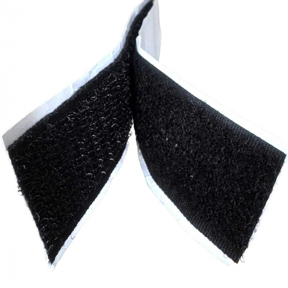 Bande adhésive auto-agrippante crochet et boucle Noire 2x10 cm, largeur 20 mm