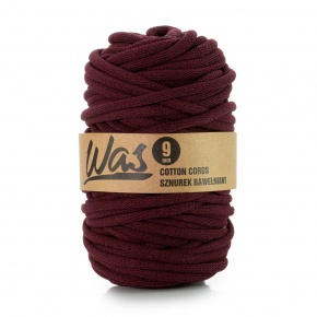 Cordons tressé coton  9 mm, 50 m, couleur burgund 180