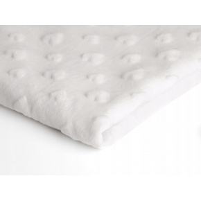 Tissu minky coeurs, 330 gr/m2, largeur 160 cm, blanche Tissu minky coeurs, 330 gr/m2, largeur 160 cm, blanche