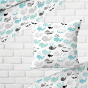 Tissu coton au métre imprimé Baleine Turquoise