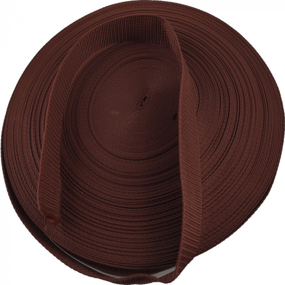 Ruban polypropylène renforcé pour sacs 25 mm couleur marron (50 m)
