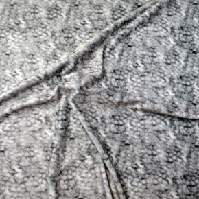 Tissu Minky, micro peluche, 380 gr/m2, largeur 155 cm,, motif Chat, coleur Grise