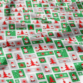 Tissus en coton de Noël au mètre, 160 cm motif scandinave 4 rouge