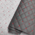 Ekokoža MIX 3x3 cm, prešívaná, farba Grafitovo červoná, metráž 145 cm
