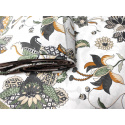 Tissu coton au métre imprimé Poviev marron sur blanche