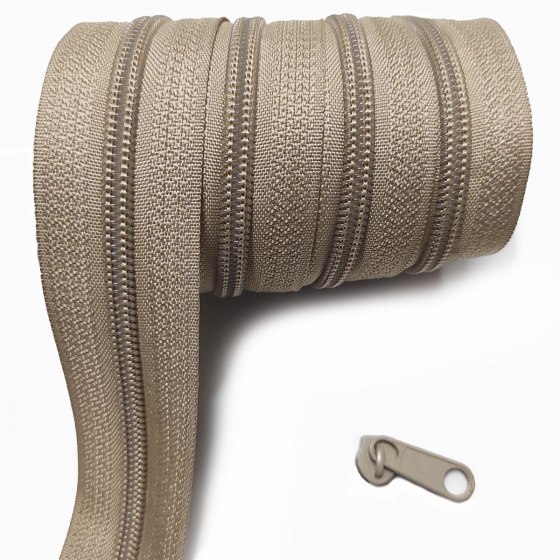 Zip spirálový Bežový 5 mm metráž 
