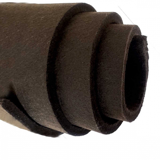 Feutrine technique 10 mm, 1200 g/m², largeur 150 cm, marron