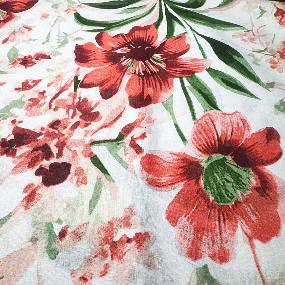 Bavlněná látka Kytičky na Bílém