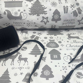 Tissus en coton de Noël au mètre, 160 cm motif scandinave