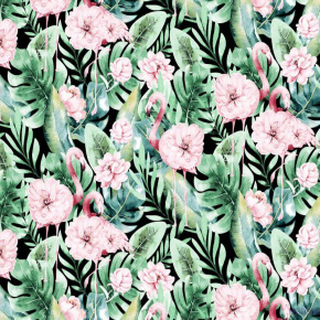 Tissu en coton au mètre, 125 g/m², largeur 160 cm, imprimé à fleurs