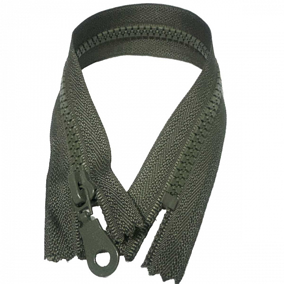 Zip kostkový 5 mm 25 cm Nedělitelný Khaki