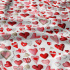 Tissu coton au métre couleur Blanche, coeurs Multicolore