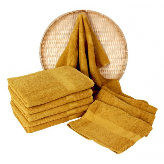 Serviette de bain 50x100 cm, couleur moutarde