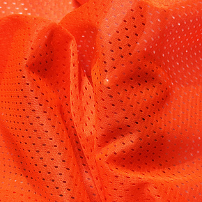 Tissu filet mesh orange neo au mètre, maille fine 2 × 2 mm, 60 g/m², largeur 150 cm
