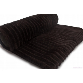 Minky tissu à rayures, 380 g/m², largeur 160 cm, noir