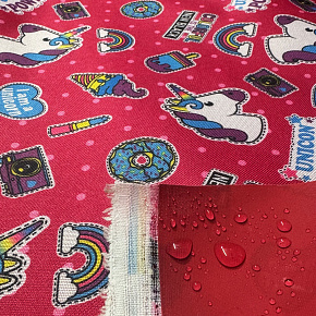 Tissu extérieur Imperméable PVC Codura 600D, 360 g/m², 150 cm, Licorne Rouge