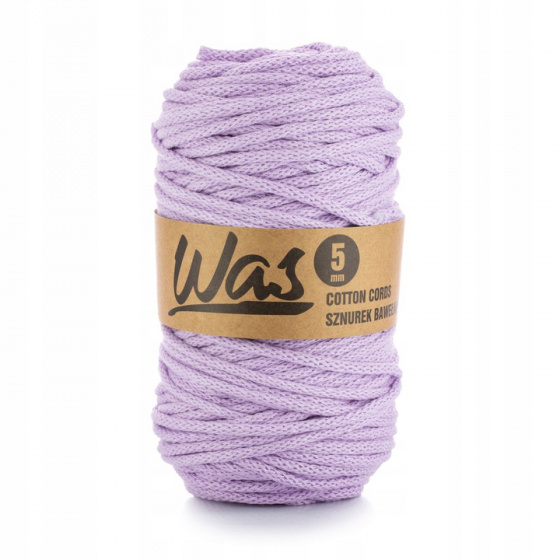 Cordons tressé coton 5 mm, 100 m, couleur lila 130