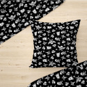 Tissu en coton uni au mètre, 125 g/m², largeur 160 cm, Crânes noir