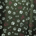Tkanina wodoodporna KODURA wzór łapki 6 na zilonem tle