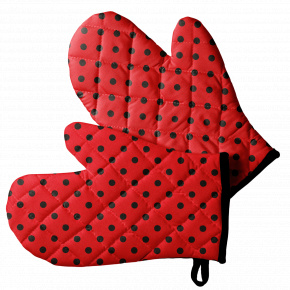 Un ensemble de gants de cuisine, Pois Rouge