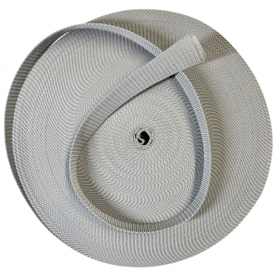 Ruban polypropylène renforcé pour sacs 30 mm couleur gris clair (50 m)