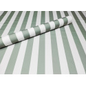Tissu imperméable PREMIUM motif rayures gris-vertes blanches