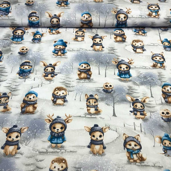 Tkanina bawełniana wzór świąteczny na białym tle