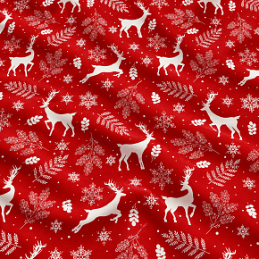 Tissus en coton de Noël au mètre, 160 cm motif Noël Rouge Tissus en coton de Noël au mètre, 160 cm motif Noël Rouge